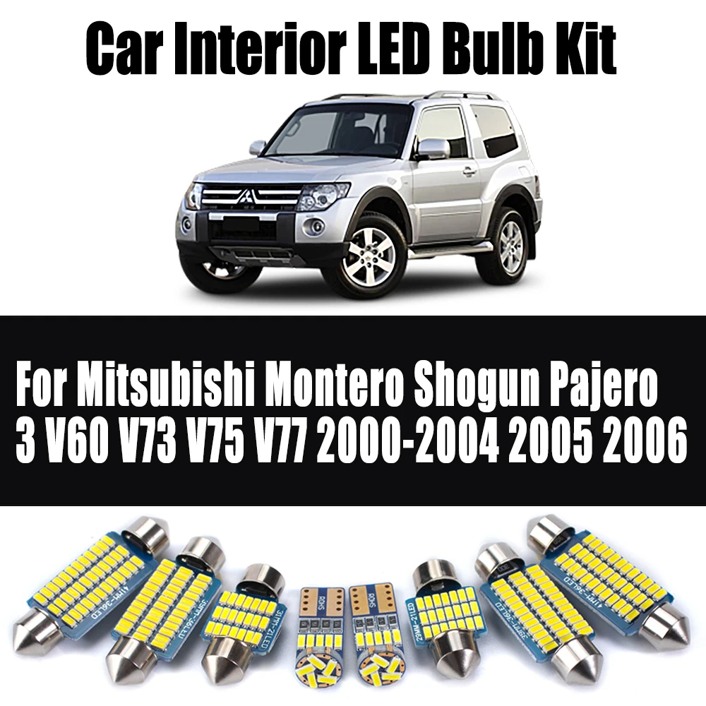 8 шт. Canbus для Mitsubishi Montero Shogun Pajero 3 V60 V73 V75 V77 2000-2005 2006 автомобильный светодиодный комплект внутреннего освещения для чтения карт и купола
8 шт. Canbus для Mitsubishi Montero Shogun Pajero 3 V60 V73 V75 V77 2000-2005 2006 автомобильный светодиодный комплект внутреннего освещения для чтения карт и купола