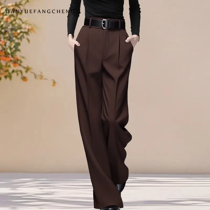 Роскошные женские однотонные брюки с высокой талией и поясом, осень-зима 2022, новые вязаные длинные брюки, свободные формальные широкие брюки
Роскошные женские однотонные брюки с высокой талией и поясом, осень-зима 2022, новые вязаные длинные брюки, свободные формальные широкие брюки