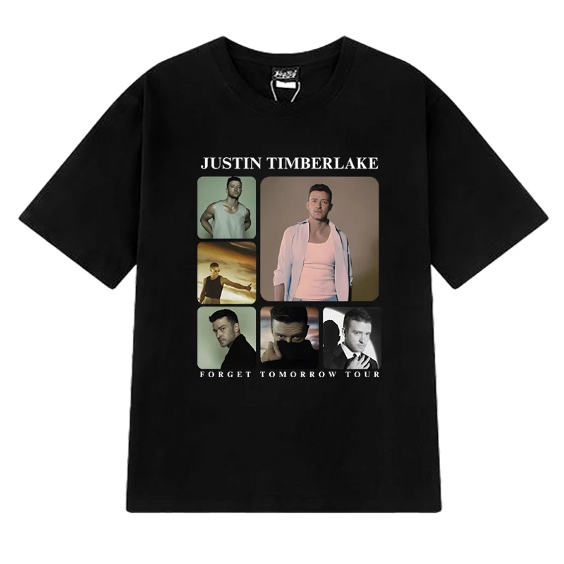 Justin Timberlake Tour 2025 printed short sleeve T-shirts Men Women vintage Oversized T shirt Unisex Summer black Cotton Tops
Justin Timberlake Tour 2025 printed short sleeve T-shirts Men Women vintage Oversized T shirt Unisex Summer black Cotton Tops