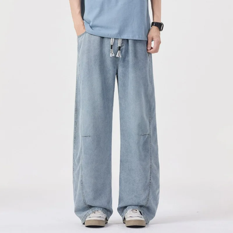Korean Men Casual Thin Lightweight Jeans Classic Man Spring Summer Straight Denim Wide-leg Pant Elastic Waist Soft Lyocell Jeans
Korean Men Casual Thin Lightweight Jeans Classic Man Spring Summer Straight Denim Wide-leg Pant Elastic Waist Soft Lyocell Jeans