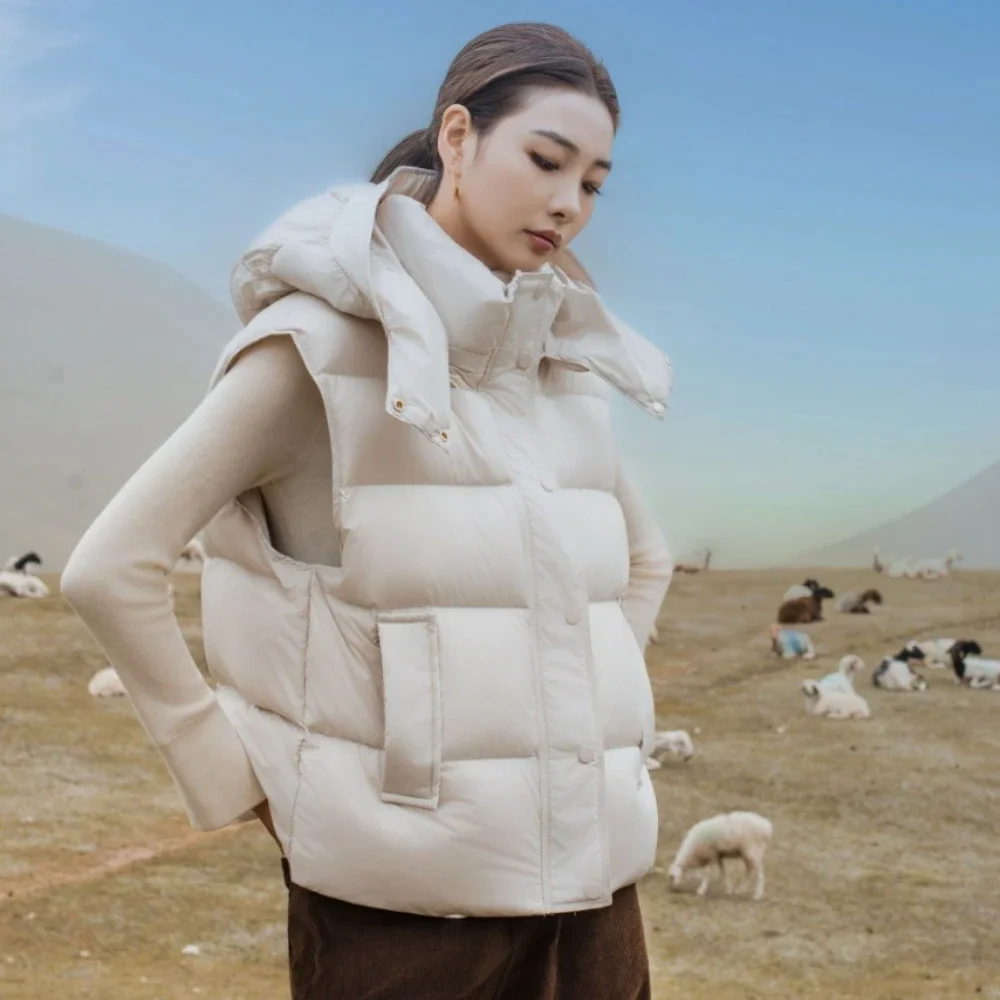 2025 Hooded Sleeveless Fluffy Puffer Jacket Female New Autumn Winter Top Clothes Women Thick Warm Duck Down Waistcoat Vest
2025 Hooded Sleeveless Fluffy Puffer Jacket Female New Autumn Winter Top Clothes Women Thick Warm Duck Down Waistcoat Vest