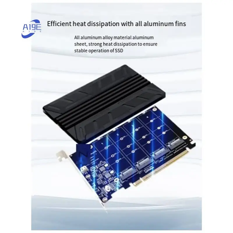 A19E-PCIEX16 NVME PCB PH44 NVME 4-Disk Array Card PCIE Signal Split Array Card With Heat Sink Aluminum Sheet
A19E-PCIEX16 NVME PCB PH44 NVME 4-Disk Array Card PCIE Signal Split Array Card With Heat Sink Aluminum Sheet