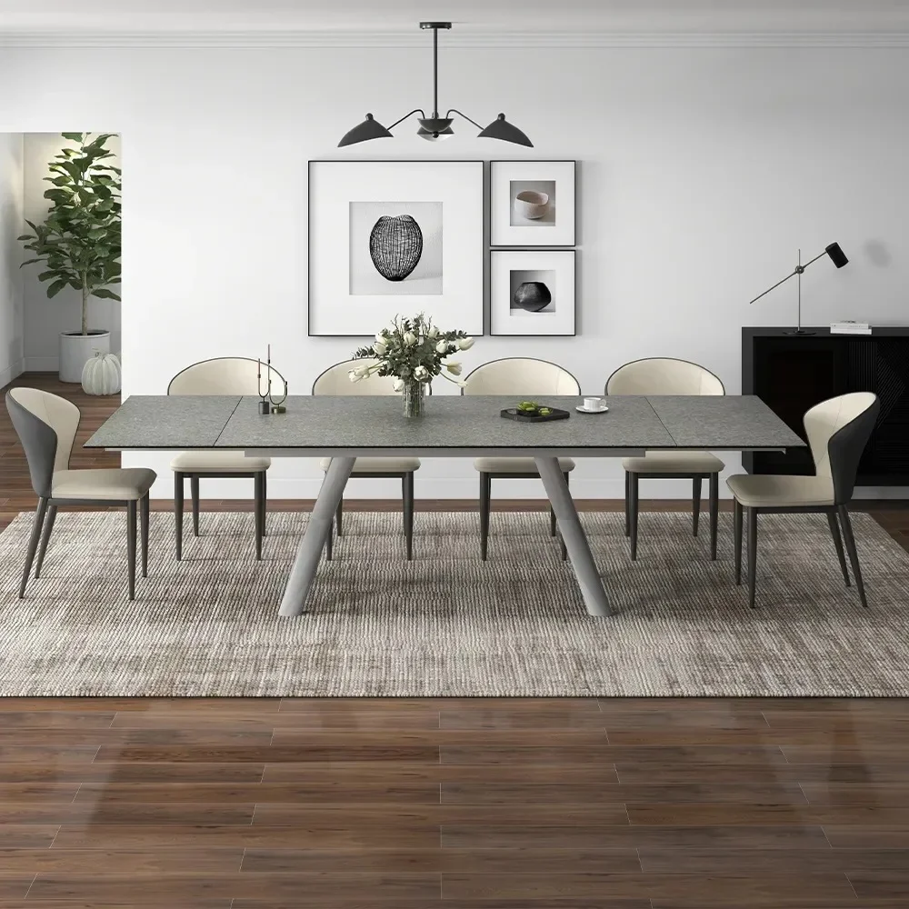 Italian minimalist retractable folding dining table household modern simple restaurant rock slab dining table and chairs 1
Italian minimalist retractable folding dining table household modern simple restaurant rock slab dining table and chairs 1