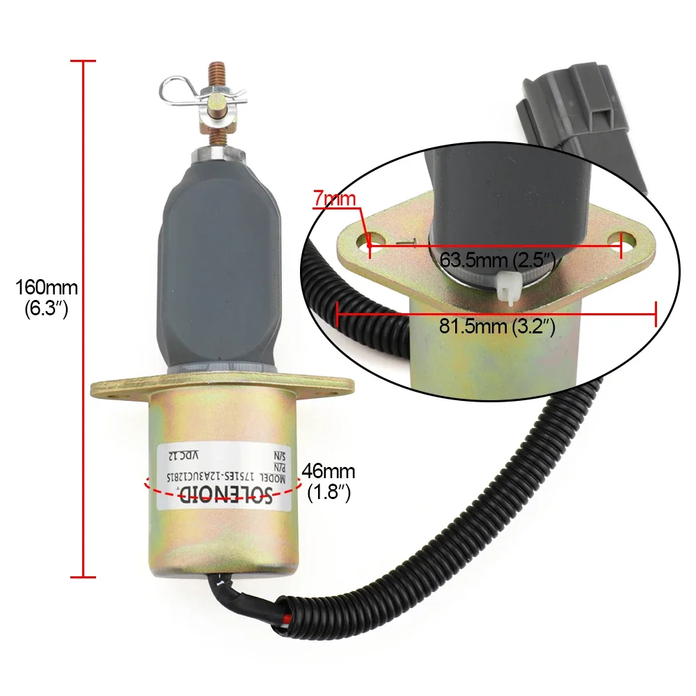 129953-77811 1751ES-12A3UC12B1S 12V Fuel Shut Off Solenoid For Yanmar parts tractor 4NTE94 Engine Hyundai R60-5 R210-5 SA-4673-S
129953-77811 1751ES-12A3UC12B1S 12V Fuel Shut Off Solenoid For Yanmar parts tractor 4NTE94 Engine Hyundai R60-5 R210-5 SA-4673-S