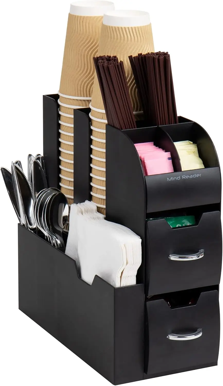 Countertop Coffee & Condiment Organizer, 5.35"W x 11.25"L x 11.15"H, Black
Countertop Coffee & Condiment Organizer, 5.35"W x 11.25"L x 11.15"H, Black