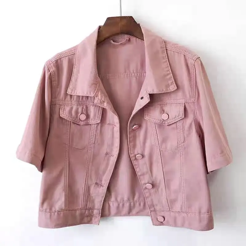 Casual short Denim jacket women spring 2025 new fashion Short sleeve thin jeans coat Female Vintage loose Cowboy outerwear T291
Casual short Denim jacket women spring 2025 new fashion Short sleeve thin jeans coat Female Vintage loose Cowboy outerwear T291