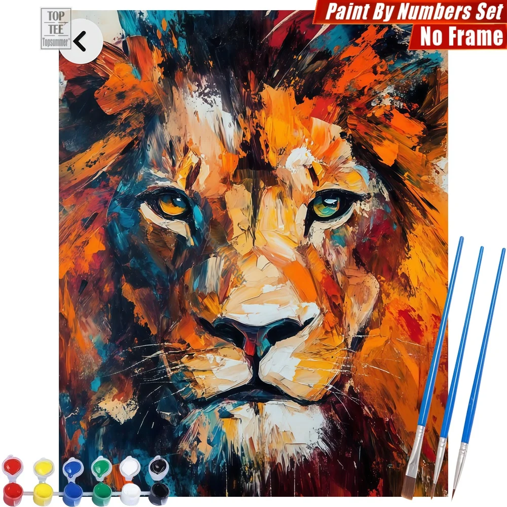 Majestic Expressive Lion DIY Paints By Numbers Kit - Bold Orange Brushstrokes Canvas Wall Art Father'S Day Gift For Dad
Majestic Expressive Lion DIY Paints By Numbers Kit - Bold Orange Brushstrokes Canvas Wall Art Father'S Day Gift For Dad