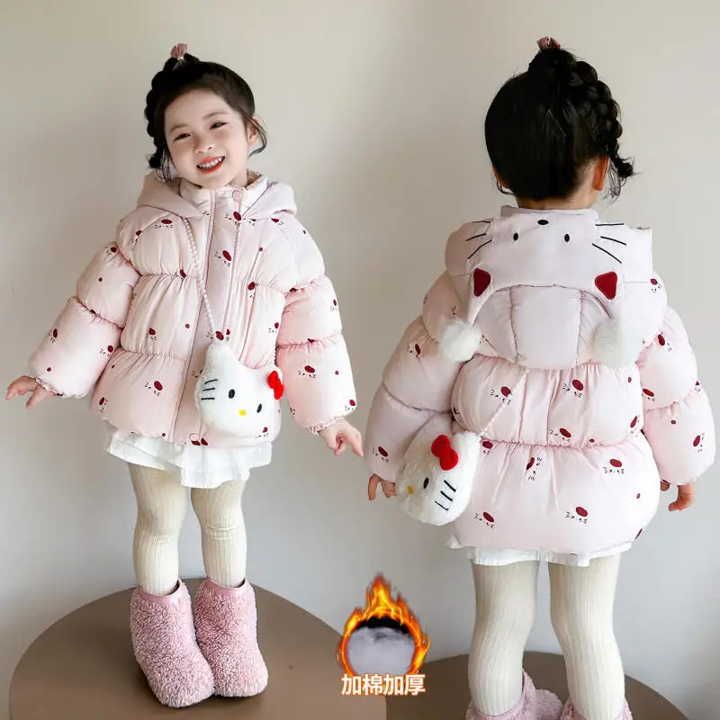 Anime Hello Kitty Girls Outerwear Winter Kids Hooded Coat Plush Thick Long Warm Cotton-Padded Jacket Kids Tops Sweet Snowsuits
Anime Hello Kitty Girls Outerwear Winter Kids Hooded Coat Plush Thick Long Warm Cotton-Padded Jacket Kids Tops Sweet Snowsuits