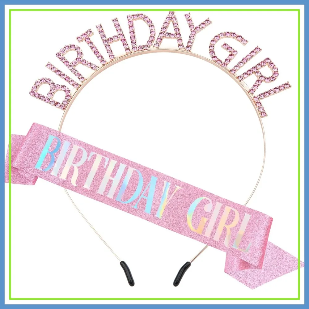 Glitter Birthday Sash, Tiara and Rhinestone Headband Set - Pink Birthday Accessories for Her
Glitter Birthday Sash, Tiara and Rhinestone Headband Set - Pink Birthday Accessories for Her