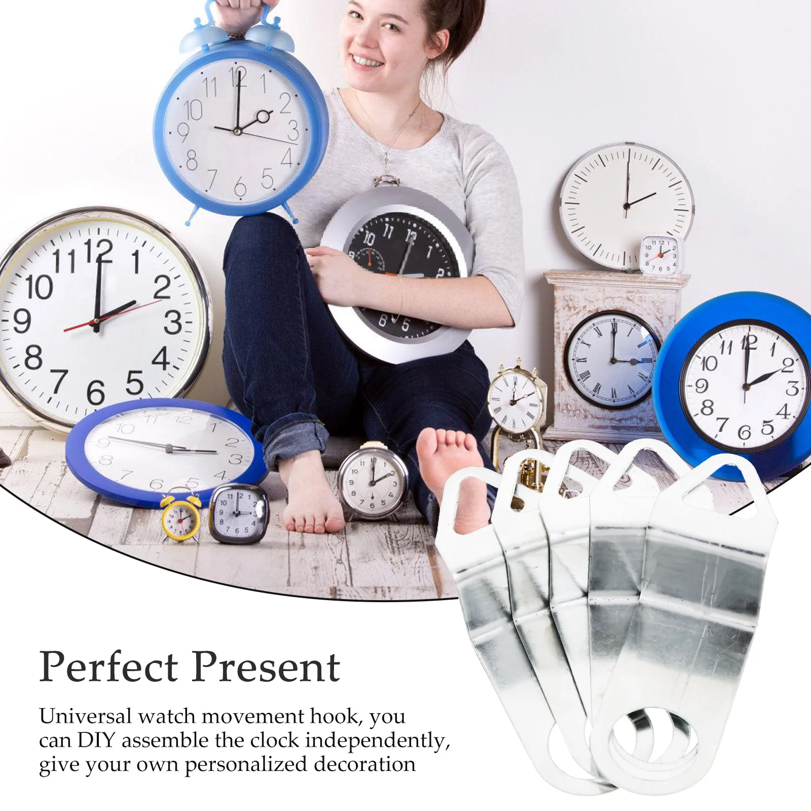 5Pcs Wall Clock Movement Hook Universal Replacement for Powered Clocks DIY Clock Parts Repair Kit Clock-Hardware
5Pcs Wall Clock Movement Hook Universal Replacement for Powered Clocks DIY Clock Parts Repair Kit Clock-Hardware