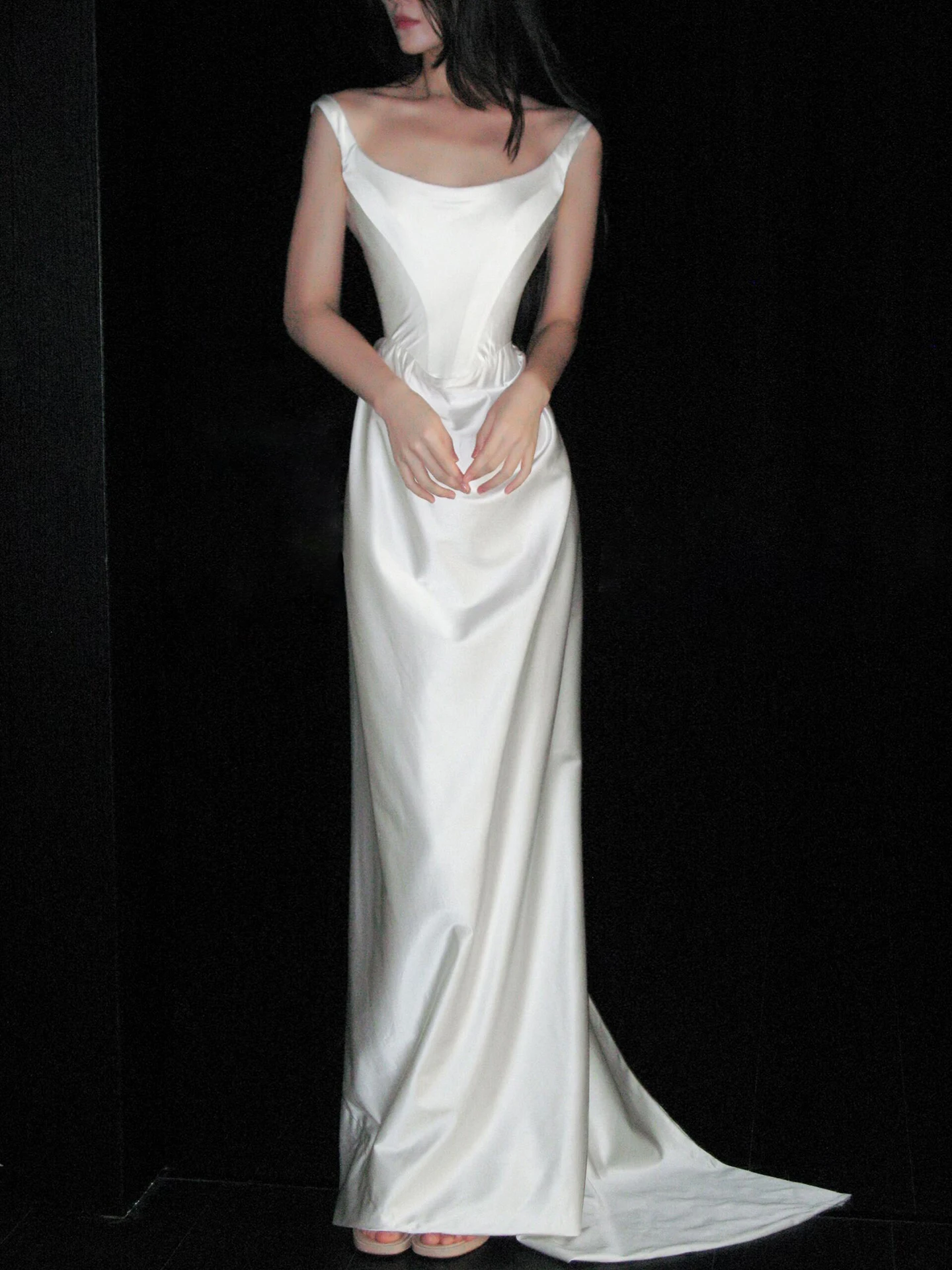 Свадебное платье из атласа с бретельками, белое, простое, для помолвки, длиной в пол, приталенное, с завышенной талией, длинная юбка
Свадебное платье из атласа с бретельками, белое, простое, для помолвки, длиной в пол, приталенное, с завышенной талией, длинная юбка