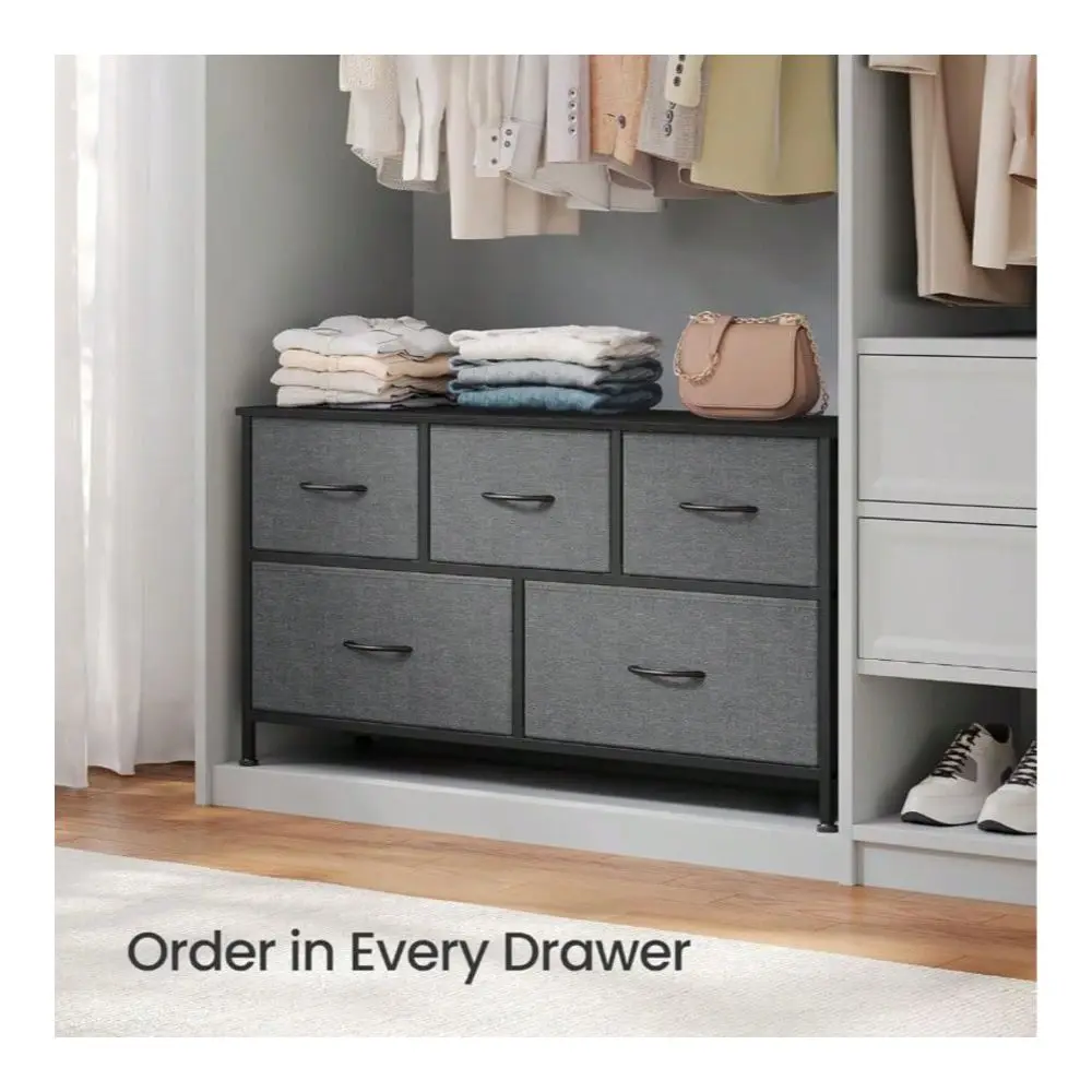 Dresser For Bedroom, Chest Of Drawers, Steel, MDF, 5 NonWoven Fabric Drawers, Storage Organizer Unit, Closet, Entryway
Dresser For Bedroom, Chest Of Drawers, Steel, MDF, 5 NonWoven Fabric Drawers, Storage Organizer Unit, Closet, Entryway