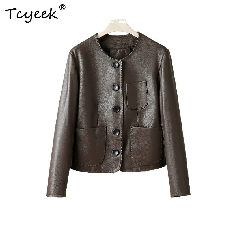 Tcyeek Natural Goatskin Real Leather Jacket Women Autumn Clothes Casual Womens Coat Fashion Slim Fit New Style Casaco Feminino
Tcyeek Natural Goatskin Real Leather Jacket Women Autumn Clothes Casual Womens Coat Fashion Slim Fit New Style Casaco Feminino