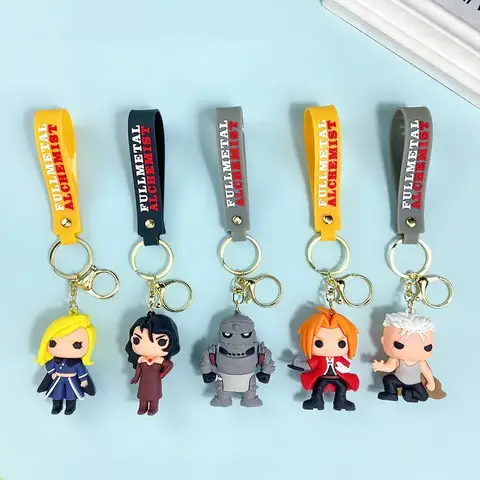 Creative Cartoon Steel Alchemist Keychain Fashion Love De Al Key Chain Men's And Women's Bag Hanging Gifts