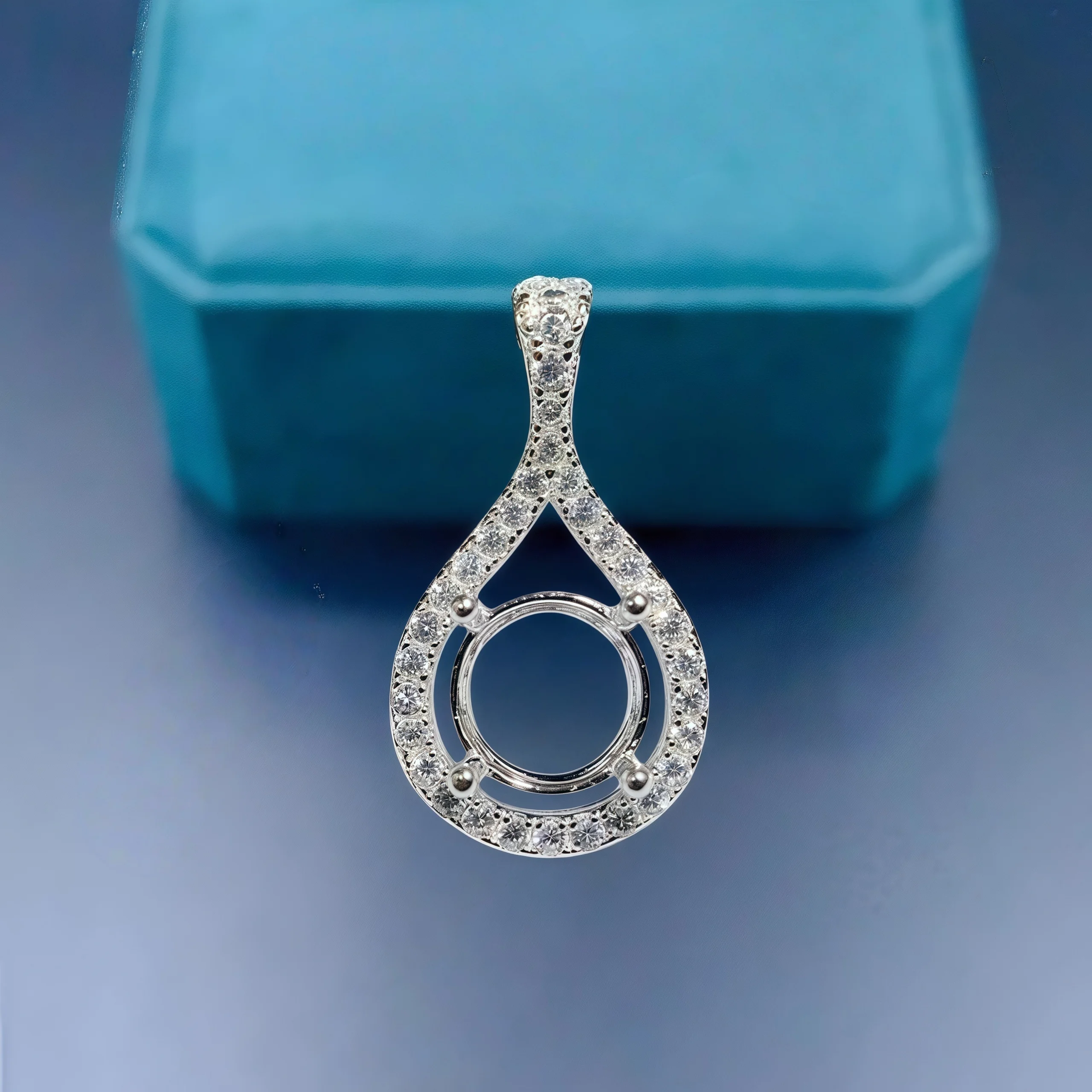 L S925 Sterling Silver Empty Holder Pendant Settings 6.5/8/9mmRound Stone Fine Charm DIY Jewelry Luxury Fashion Design for Woman
L S925 Sterling Silver Empty Holder Pendant Settings 6.5/8/9mmRound Stone Fine Charm DIY Jewelry Luxury Fashion Design for Woman