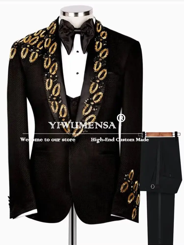 Elegant Wedding Suits Crystals Beaded Prom Blazer Customized Formal Party Men Suits 3 Pieces (Jacket Vest Pants) Man Chic Dress
Elegant Wedding Suits Crystals Beaded Prom Blazer Customized Formal Party Men Suits 3 Pieces (Jacket Vest Pants) Man Chic Dress
