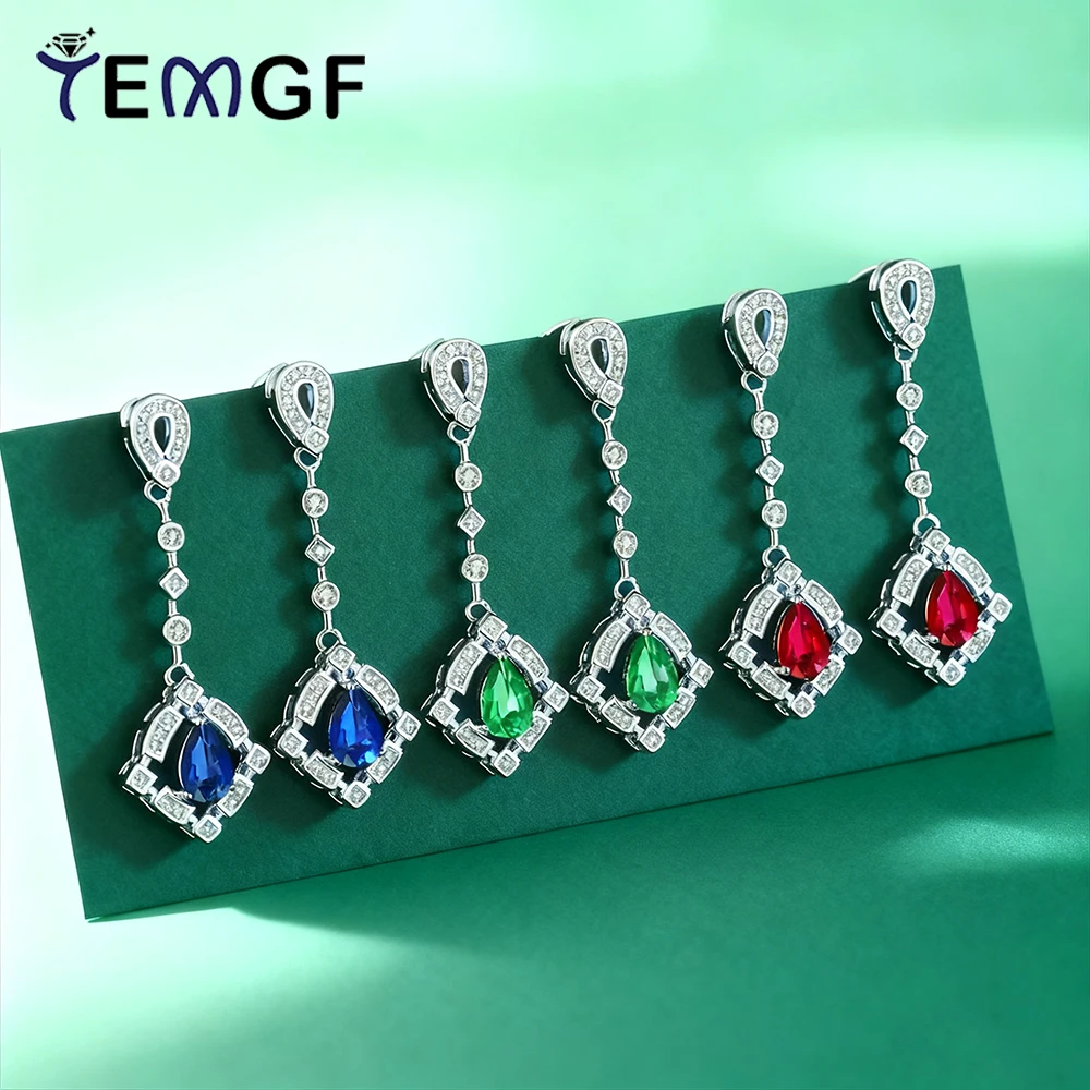 TEMGF Red/Green/Blue Zircon Drop Earrings for Women S925 Sterling Silver Long Tassels Ear Studs Party Fashion Fine Jewelry Match
TEMGF Red/Green/Blue Zircon Drop Earrings for Women S925 Sterling Silver Long Tassels Ear Studs Party Fashion Fine Jewelry Match