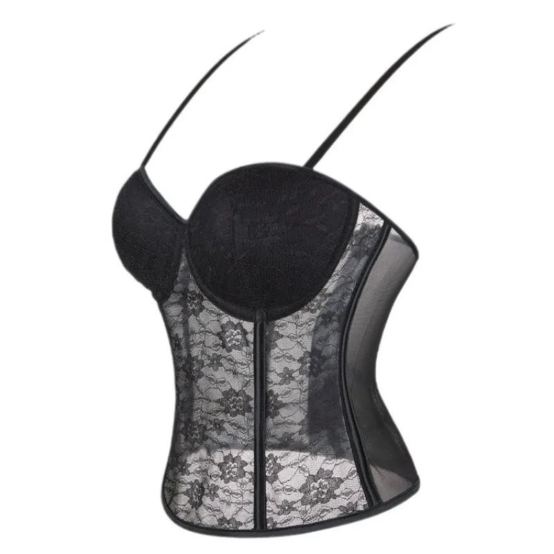 Black Mesh Bandeau With Sexy Women Corset Floral Lace Bustier Top
Black Mesh Bandeau With Sexy Women Corset Floral Lace Bustier Top