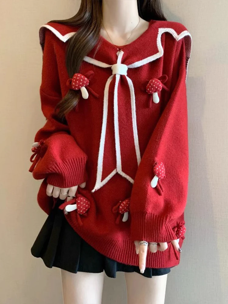 Red Naval Collar Sweater Women's plus Size Mid-Length Knitted Top Anti-Aging Spring 2026 New Style Commute Style Loose Fit
Red Naval Collar Sweater Women's plus Size Mid-Length Knitted Top Anti-Aging Spring 2026 New Style Commute Style Loose Fit