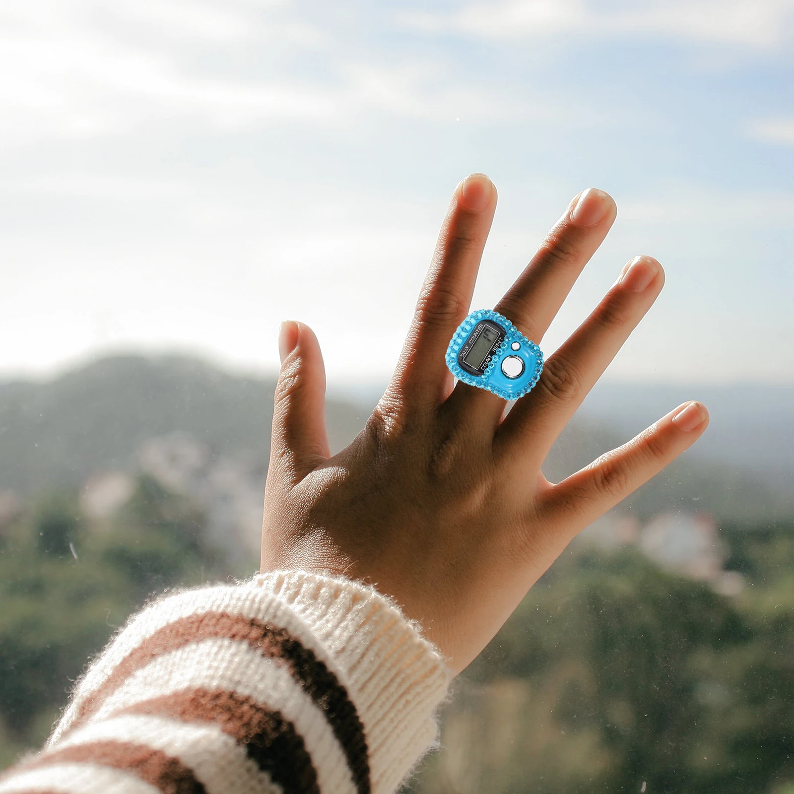 Mini Ring Counter Digital Tally Electronic Blue Small Durable Handheld Finger Counter Tracking Counters Knitting Running
Mini Ring Counter Digital Tally Electronic Blue Small Durable Handheld Finger Counter Tracking Counters Knitting Running