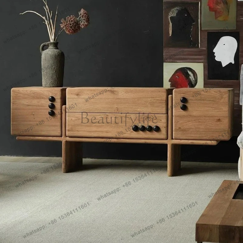Medieval designer creative solid wood TV cabinet household log color modern simple living room locker
Medieval designer creative solid wood TV cabinet household log color modern simple living room locker