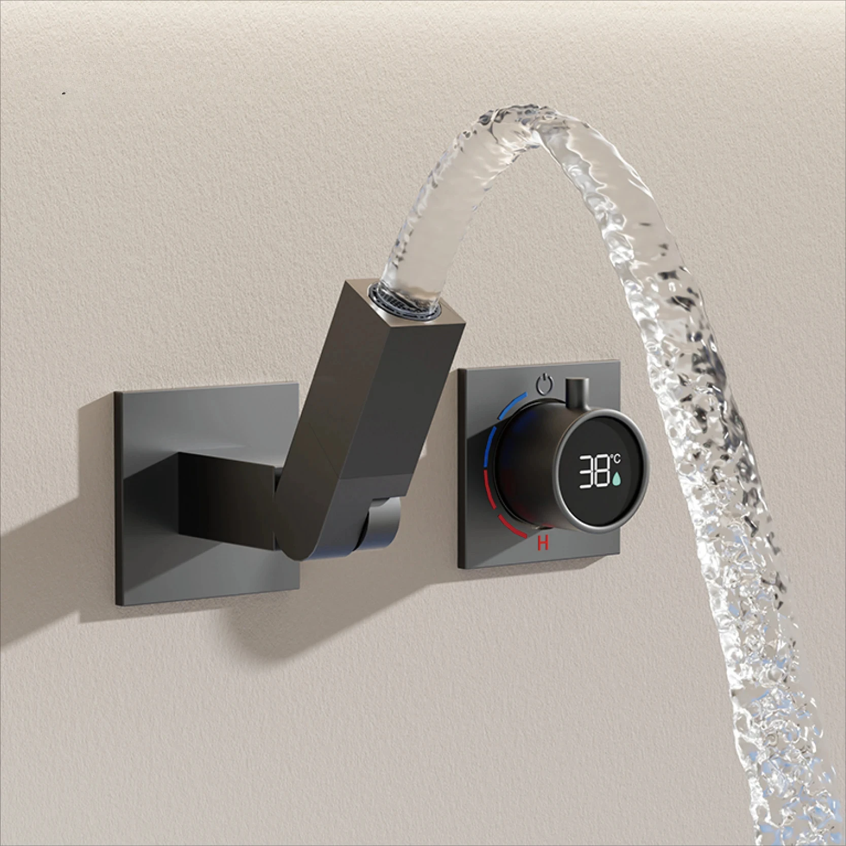 Luxury brass black bathroom faucet with wall mounted design Single handle constant temperature Cold & hot dual control basin Tap
Luxury brass black bathroom faucet with wall mounted design Single handle constant temperature Cold & hot dual control basin Tap