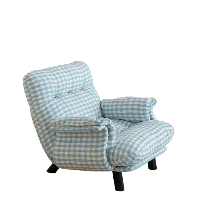 Fresh sky blue sofa chair, Korean style single casual lazy plaid chair
Fresh sky blue sofa chair, Korean style single casual lazy plaid chair