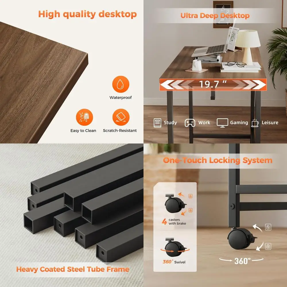 40 современных столов на колесиках, компактный игровой стол для домашнего офиса, отделка из орехового дерева, идеально подходит для небольших помещений
40 современных столов на колесиках, компактный игровой стол для домашнего офиса, отделка из орехового дерева, идеально подходит для небольших помещений