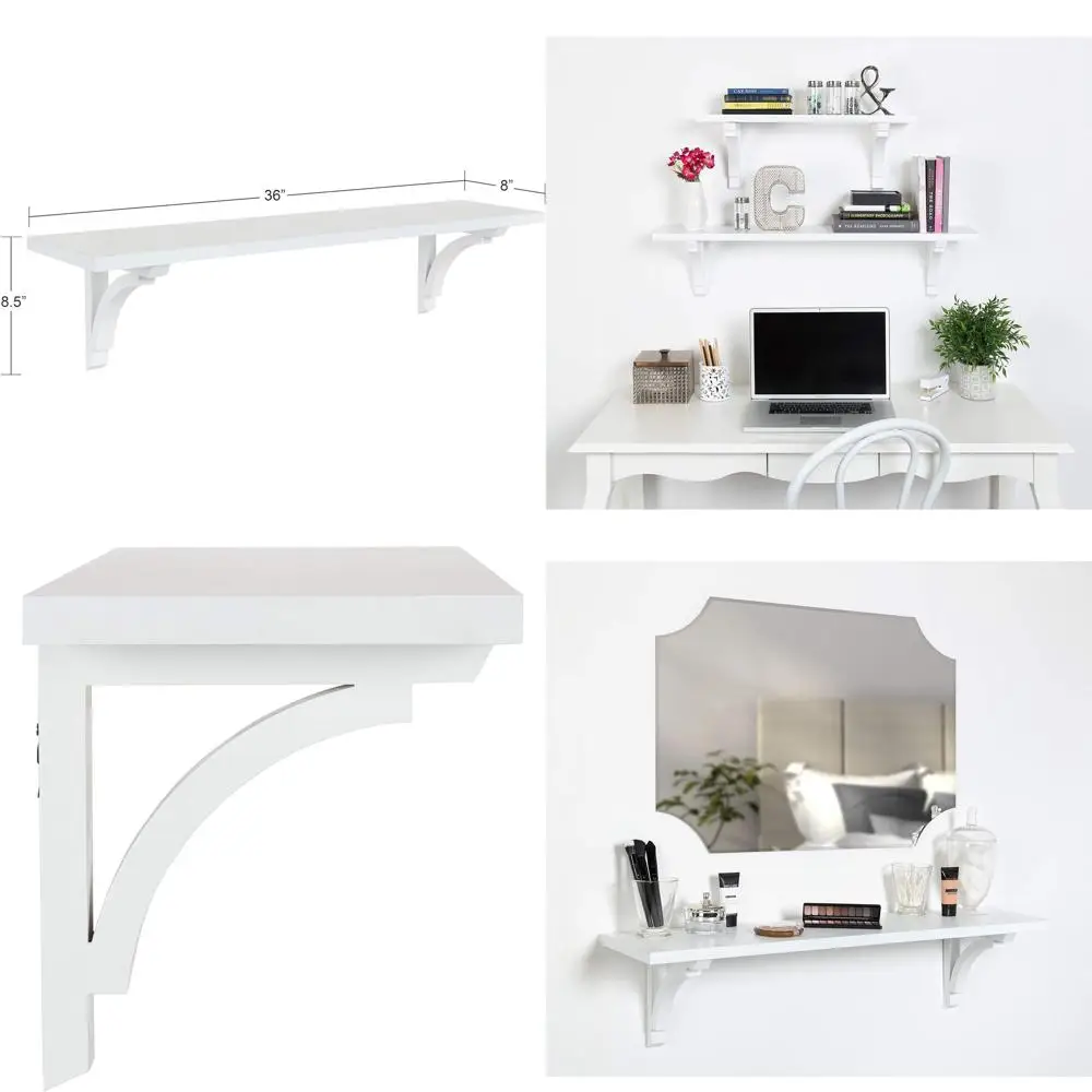 36 Classic Wooden Wall Shelf, White
36 Classic Wooden Wall Shelf, White
