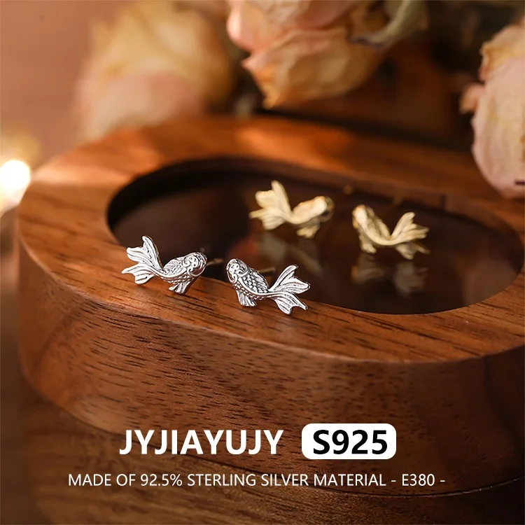 JYJIAYUJY 100% Whole Original Sterling Silver S925 Stud Earrings Golden Carp Fish Elegance For Daily Wear Gift Women Use E380
JYJIAYUJY 100% Whole Original Sterling Silver S925 Stud Earrings Golden Carp Fish Elegance For Daily Wear Gift Women Use E380