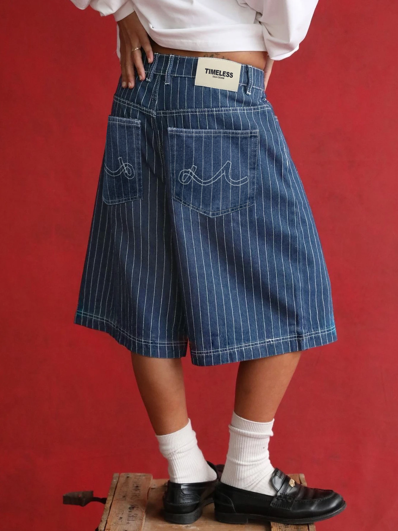 2026 Summer Men Striped Suit Shorts, Split Hem Denim Style with Embroidered Pockets, Light Business Casual Wear
2026 Summer Men Striped Suit Shorts, Split Hem Denim Style with Embroidered Pockets, Light Business Casual Wear