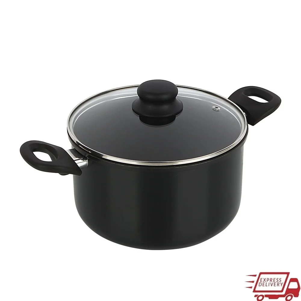 Aluminum Non-Stick Coated 5QT Dutch Oven with Glass Lid Dishwasher Safe Lightweight Easy Clean Cookware Everyday Use
Aluminum Non-Stick Coated 5QT Dutch Oven with Glass Lid Dishwasher Safe Lightweight Easy Clean Cookware Everyday Use