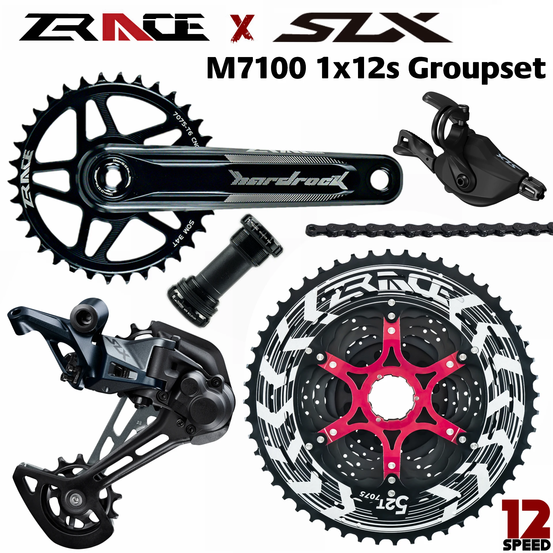 SLX M7100, SL-M7100-R + RD-M7100-SGS + ZRACE HARDROCK кривошипная система + ZRACE ALPHA кассета + ZRACE Chain - 1x12s 5kit групсет
SLX M7100, SL-M7100-R + RD-M7100-SGS + ZRACE HARDROCK кривошипная система + ZRACE ALPHA кассета + ZRACE Chain - 1x12s 5kit групсет