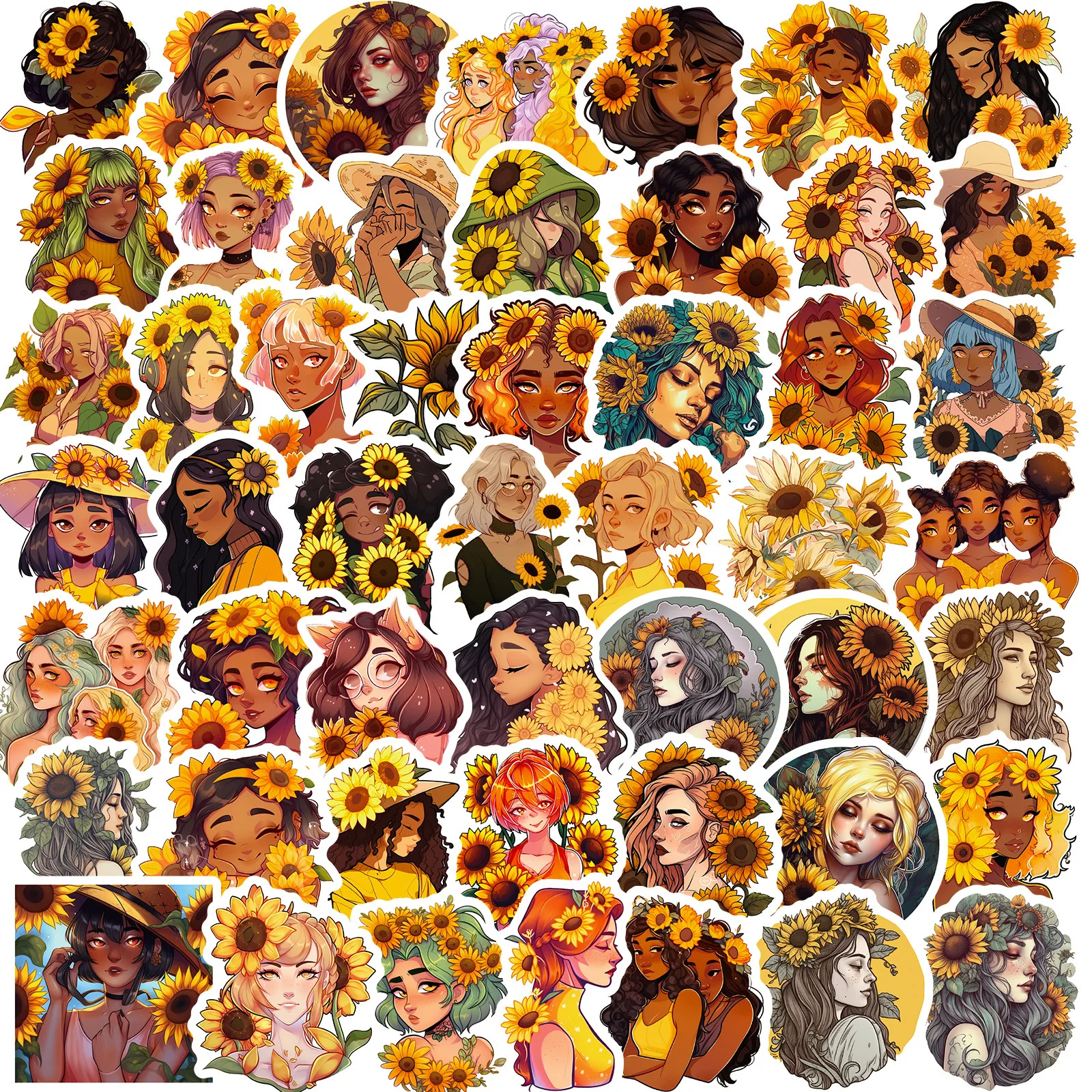 10/30/50Pcs Vintage Sunflower Girl Stickers Aesthetic Decal for Diary Stationery Scrapbook Car Luggage Guitar Laptop Sticker Toy
10/30/50Pcs Vintage Sunflower Girl Stickers Aesthetic Decal for Diary Stationery Scrapbook Car Luggage Guitar Laptop Sticker Toy