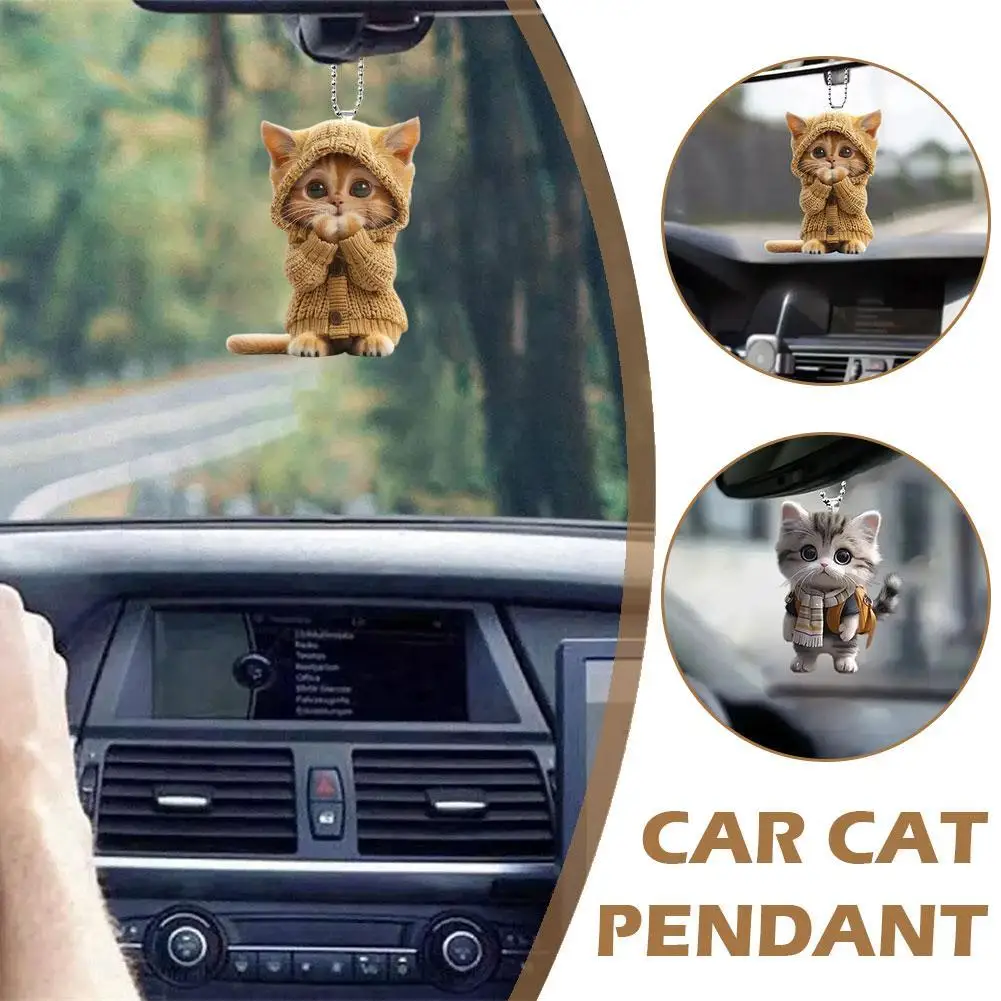 Car Hanging Pendant Rearview Mirror Decoration Compact Cat-Shaped 2D Acrylic Hanging Ornament Cute Cats Car Interior Decor
Car Hanging Pendant Rearview Mirror Decoration Compact Cat-Shaped 2D Acrylic Hanging Ornament Cute Cats Car Interior Decor