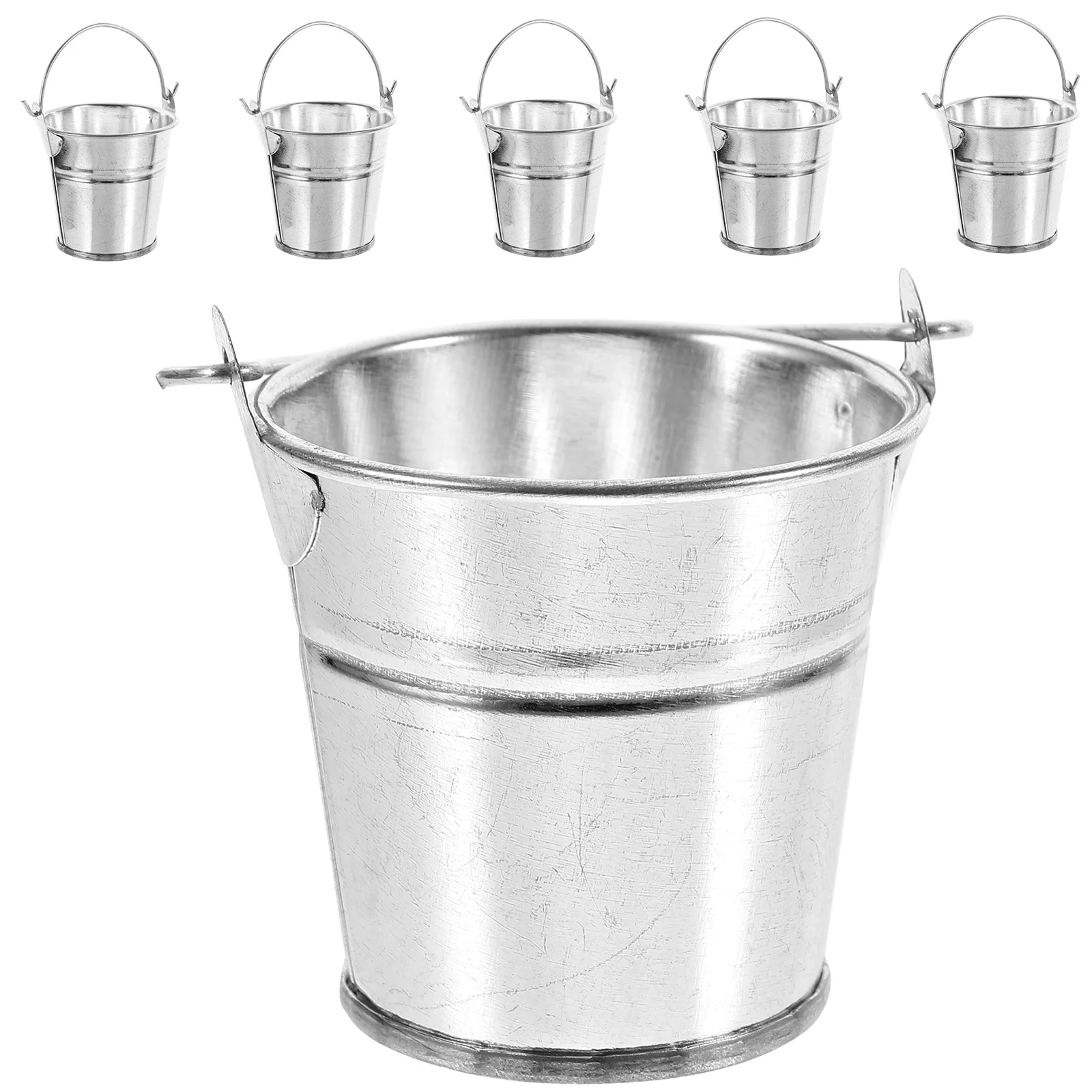 6 Pcs Rubbish Bin Miniature Artificial Buckets Iron Decorate Decoration Silver Toy
6 Pcs Rubbish Bin Miniature Artificial Buckets Iron Decorate Decoration Silver Toy