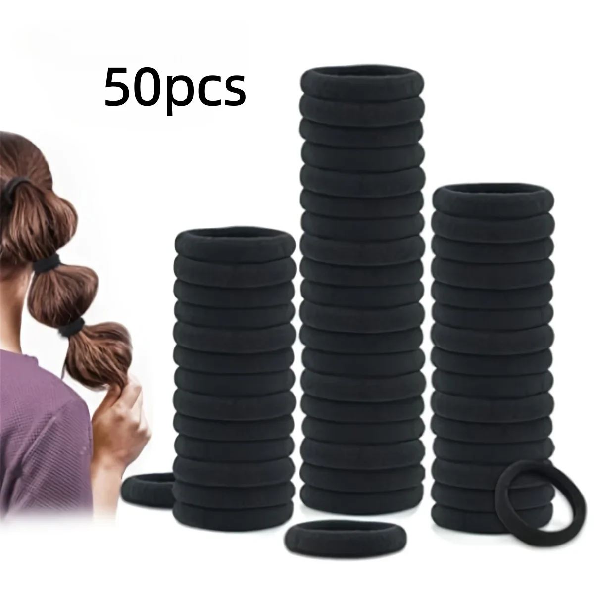 Strong and Gentle 50PCS Black Hair Ties Seamless High Elastic No Damage Ponytail Holder Perfect for Thick or Thin Hair
Strong and Gentle 50PCS Black Hair Ties Seamless High Elastic No Damage Ponytail Holder Perfect for Thick or Thin Hair