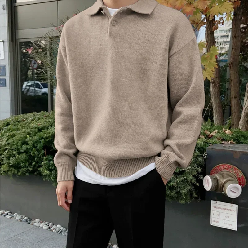 New Style Men's Sweater for Autumn and Winter, Korean Style Trendy Turn-down Collar, Loose and Lazy Polo Collar Knitted Shirt
New Style Men's Sweater for Autumn and Winter, Korean Style Trendy Turn-down Collar, Loose and Lazy Polo Collar Knitted Shirt