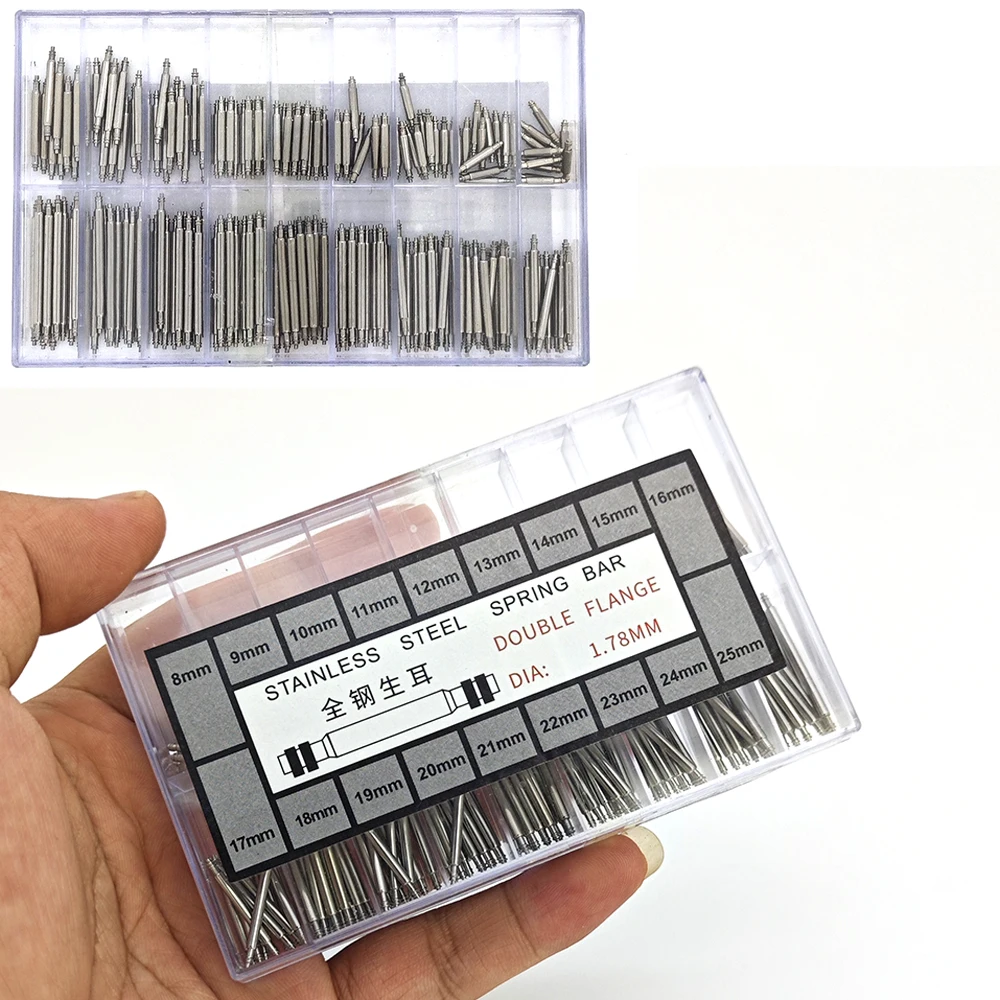 Strainless Steel Spring Bars Dia 1.3mm/1.8mm Length8mm - 25mm Watchband All Steel Spring Strap Pin Watch Repair Tool Accessor
Strainless Steel Spring Bars Dia 1.3mm/1.8mm Length8mm - 25mm Watchband All Steel Spring Strap Pin Watch Repair Tool Accessor