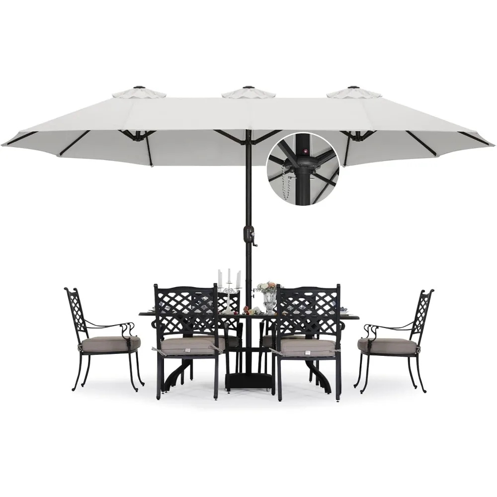 15FT Double Sided Pool Umbrella with Base, Outdoor Porch Umbrella for Poolside, Lawn, Backyard (Light Gray)
15FT Double Sided Pool Umbrella with Base, Outdoor Porch Umbrella for Poolside, Lawn, Backyard (Light Gray)