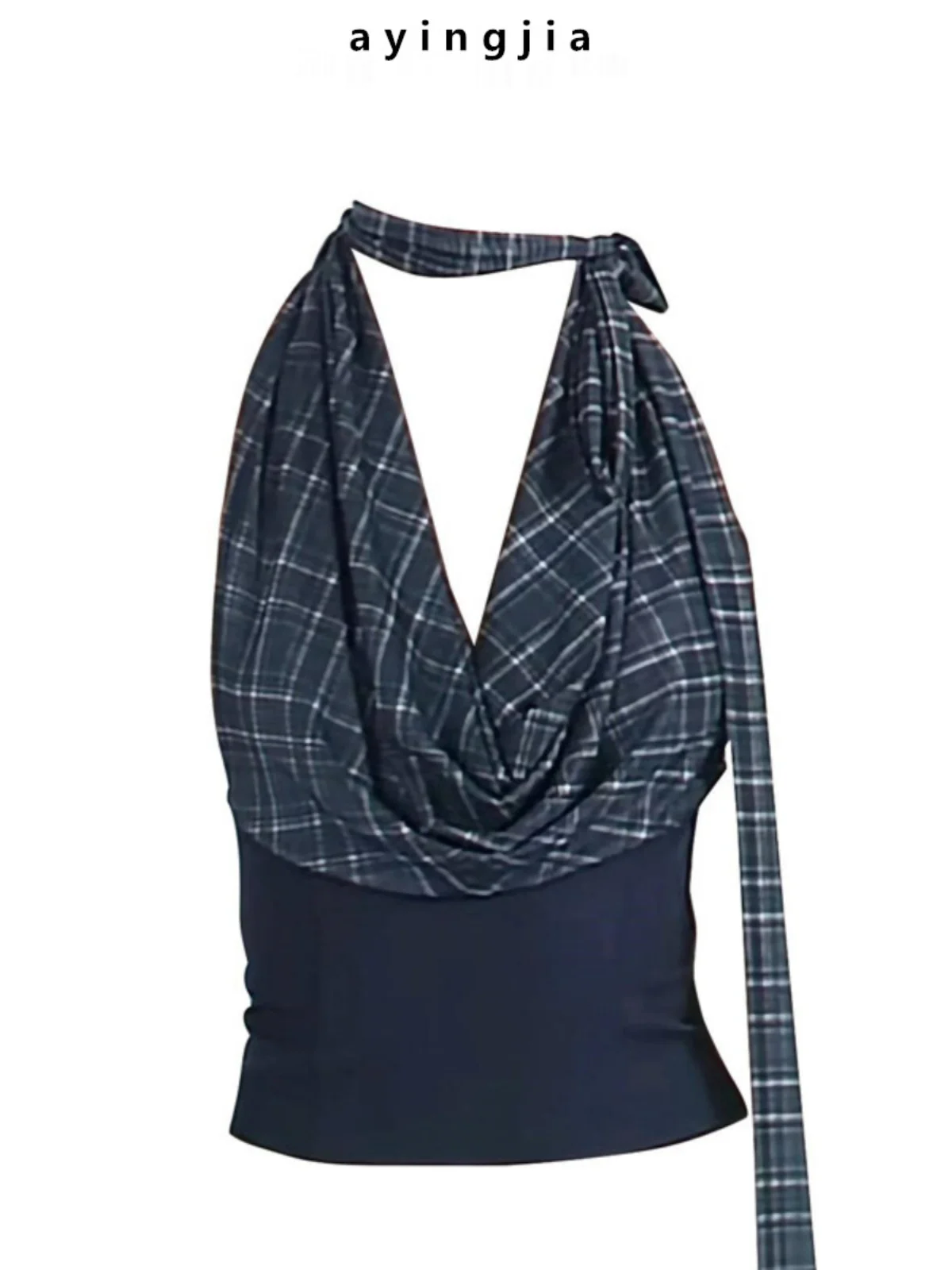 American Sexy Retro Striped Color Block Hanging Neck Backless Vest Women Slimming V-Neck Short Sleeve Top Summer Fashion
American Sexy Retro Striped Color Block Hanging Neck Backless Vest Women Slimming V-Neck Short Sleeve Top Summer Fashion