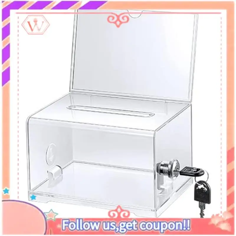 Upgraded 2 Pack Acrylic Donation Box With Lock, Clear Ballot Box With Sign Holder, Suggestion Box For Fundraising
Upgraded 2 Pack Acrylic Donation Box With Lock, Clear Ballot Box With Sign Holder, Suggestion Box For Fundraising