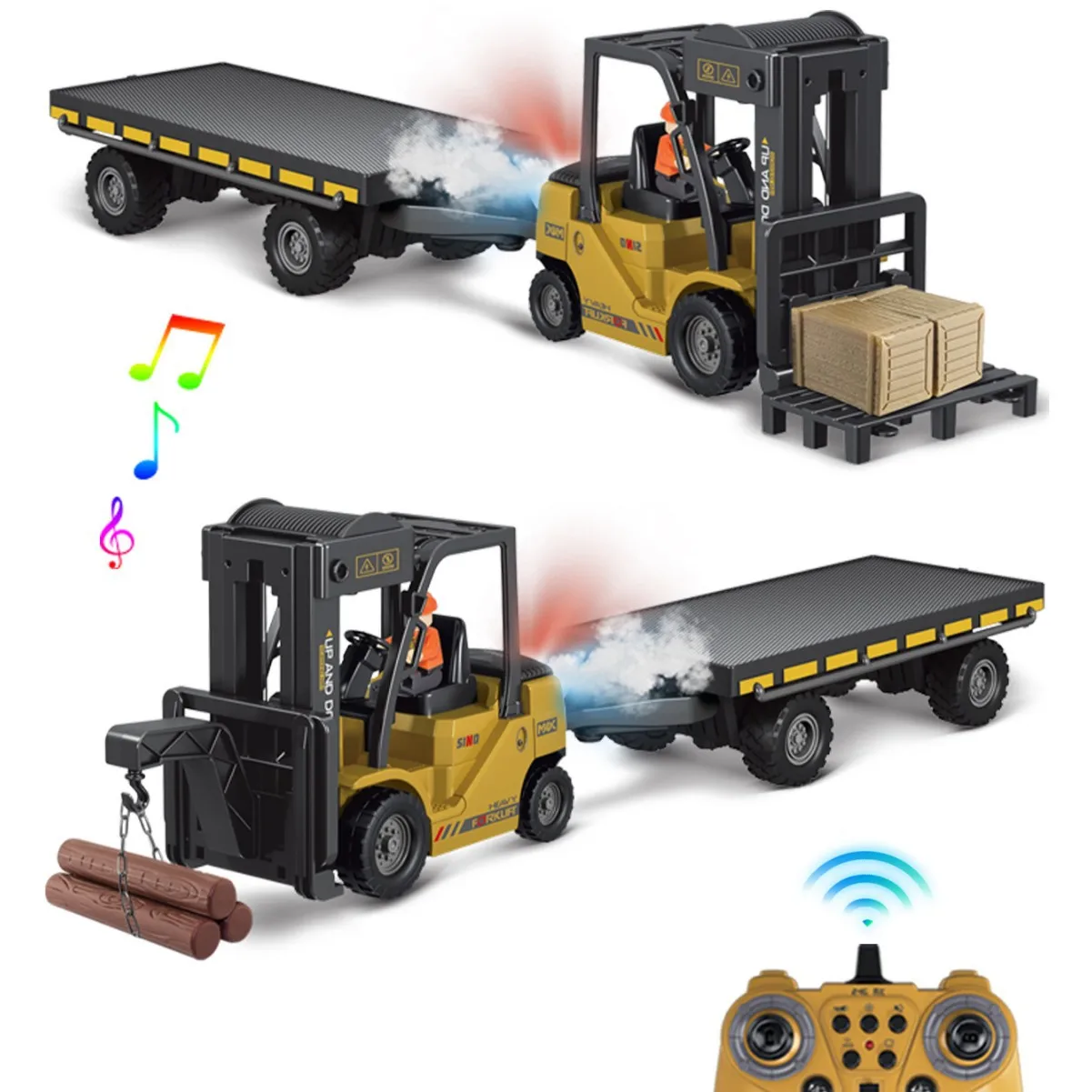 1:24 11Ch Rc Car with Light Music Spray Remote Control Forklift Heavy Industry Trailer Simulated Model Toys Children Kids Gift
1:24 11Ch Rc Car with Light Music Spray Remote Control Forklift Heavy Industry Trailer Simulated Model Toys Children Kids Gift