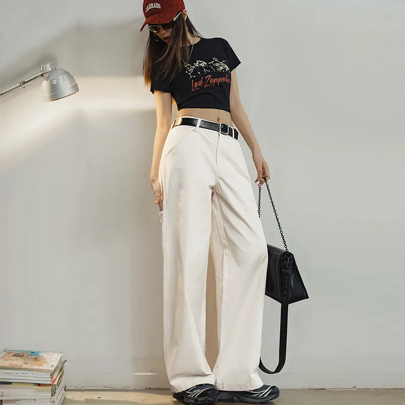 Винтажные белые брюки Maden из хлопка, прямые универсальные повседневные брюки-карго с высокой талией на весну и осень
Винтажные белые брюки Maden из хлопка, прямые универсальные повседневные брюки-карго с высокой талией на весну и осень