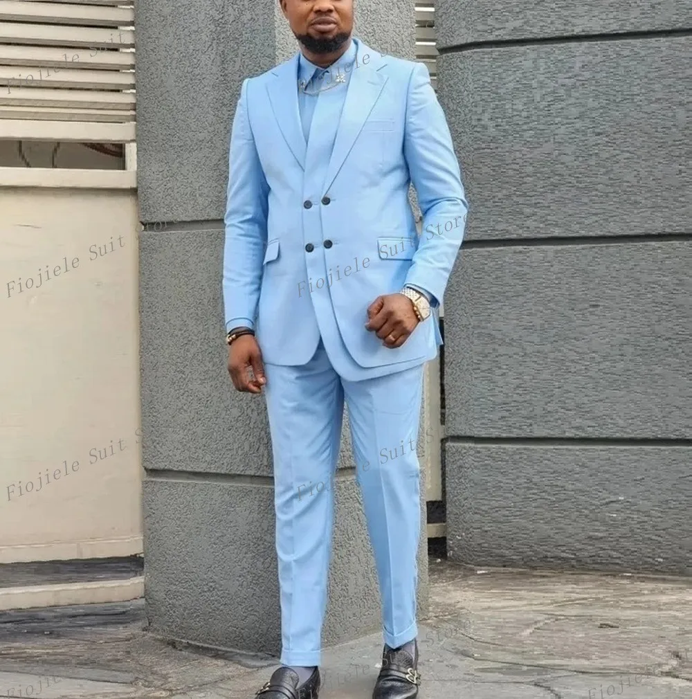 Fashion Sky Blue Men Suit Groom Groomsman Tuxedos Wedding Party Prom Formal Occasion Business 2 Piece Set Jacket Pants
Fashion Sky Blue Men Suit Groom Groomsman Tuxedos Wedding Party Prom Formal Occasion Business 2 Piece Set Jacket Pants