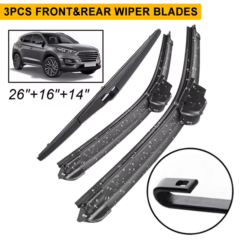 Wiper Front & Rear Wiper Blades Set For Hyundai Tucson TL 2016 - 2020 Windshield Windscreen Window Brushes 26"16"14"
Wiper Front & Rear Wiper Blades Set For Hyundai Tucson TL 2016 - 2020 Windshield Windscreen Window Brushes 26"16"14"