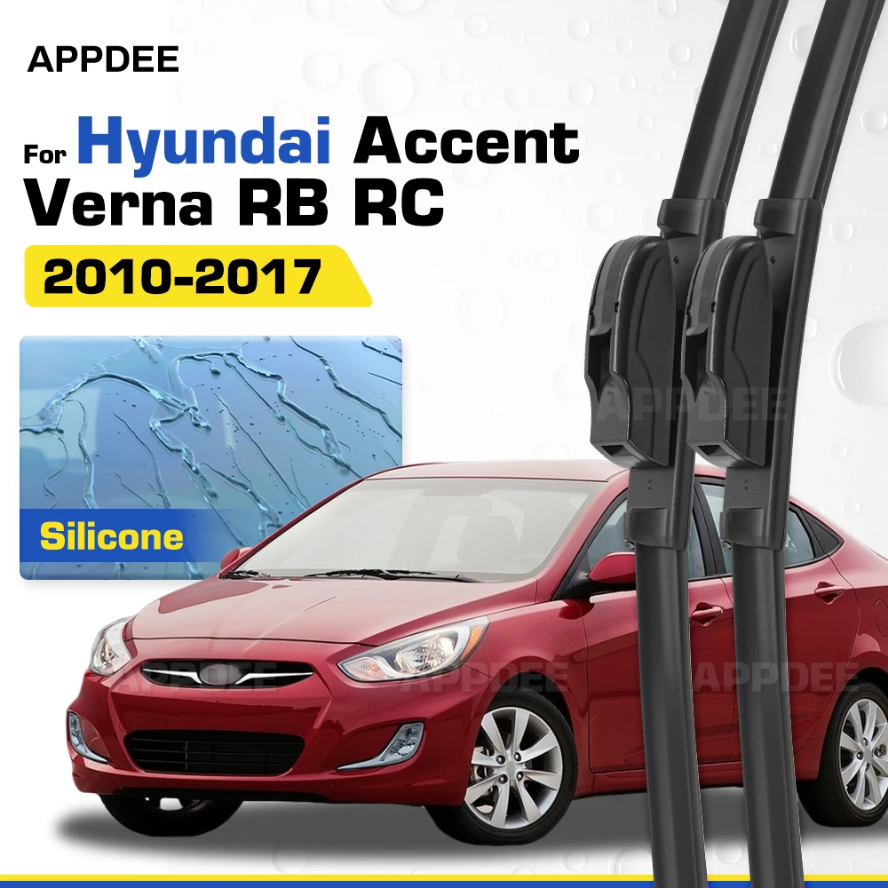Silicone & Rubber LHD&RHD Front Wiper Blades Set For Hyundai Accent Verna RB RC 2010-2017 Coated Windshield Window Brushes
Silicone & Rubber LHD&RHD Front Wiper Blades Set For Hyundai Accent Verna RB RC 2010-2017 Coated Windshield Window Brushes