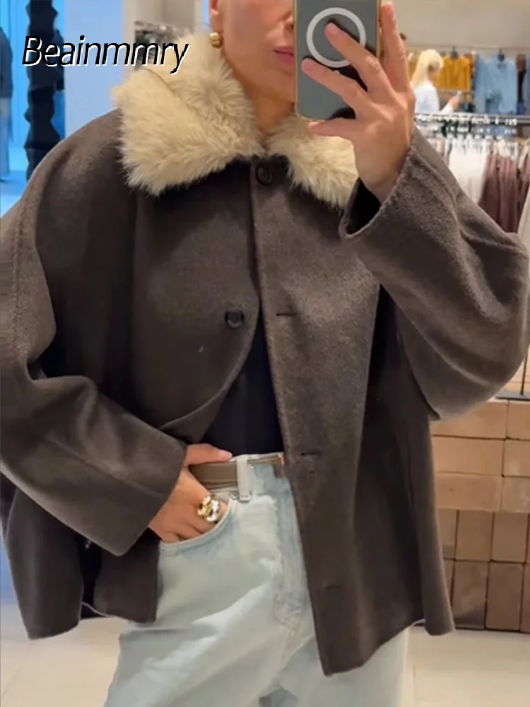 Women Winter Woolen Lapel Short Jacket Chic Long Sleeve Single Breasted Loose Fit Coats 2025 Fashion Lady Street Commute Outwear
Women Winter Woolen Lapel Short Jacket Chic Long Sleeve Single Breasted Loose Fit Coats 2025 Fashion Lady Street Commute Outwear