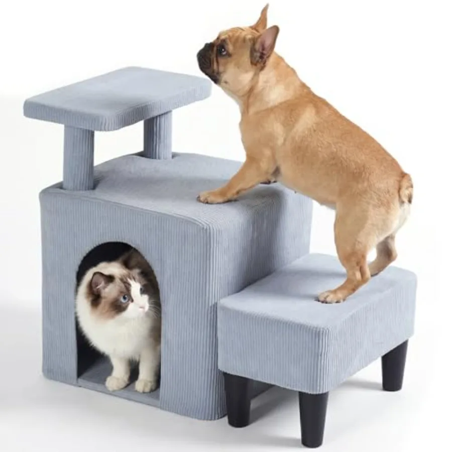 Indoor pet stairs for senior dogs and cats: 3-in-1 bed/couch steps with non-slip surface portable cave condo design cushioned f
Indoor pet stairs for senior dogs and cats: 3-in-1 bed/couch steps with non-slip surface portable cave condo design cushioned f