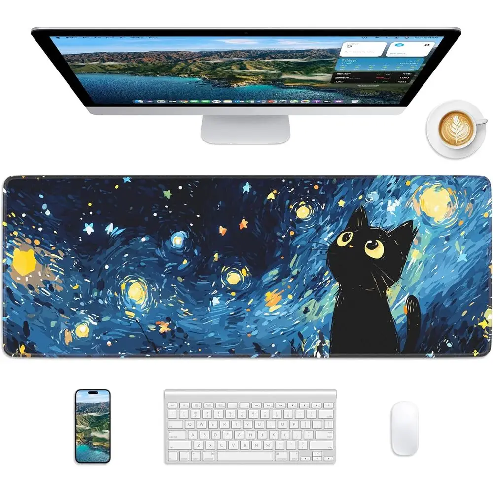 Large 31.5 x 11.8 Desk Mat with Stitched Edges & Non-Slip Base, Ideal for Mousepad or Office/Home Use
Large 31.5 x 11.8 Desk Mat with Stitched Edges & Non-Slip Base, Ideal for Mousepad or Office/Home Use